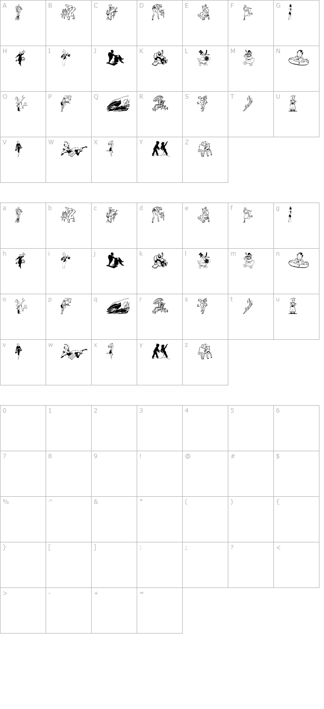 Cobb Shinn Stock Cuts XI character map