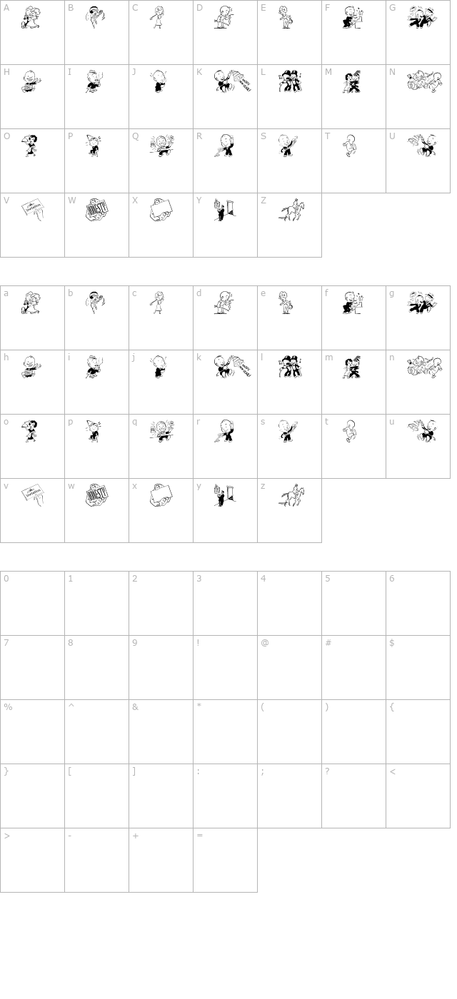 Cobb Shinn Stock Cuts XII character map