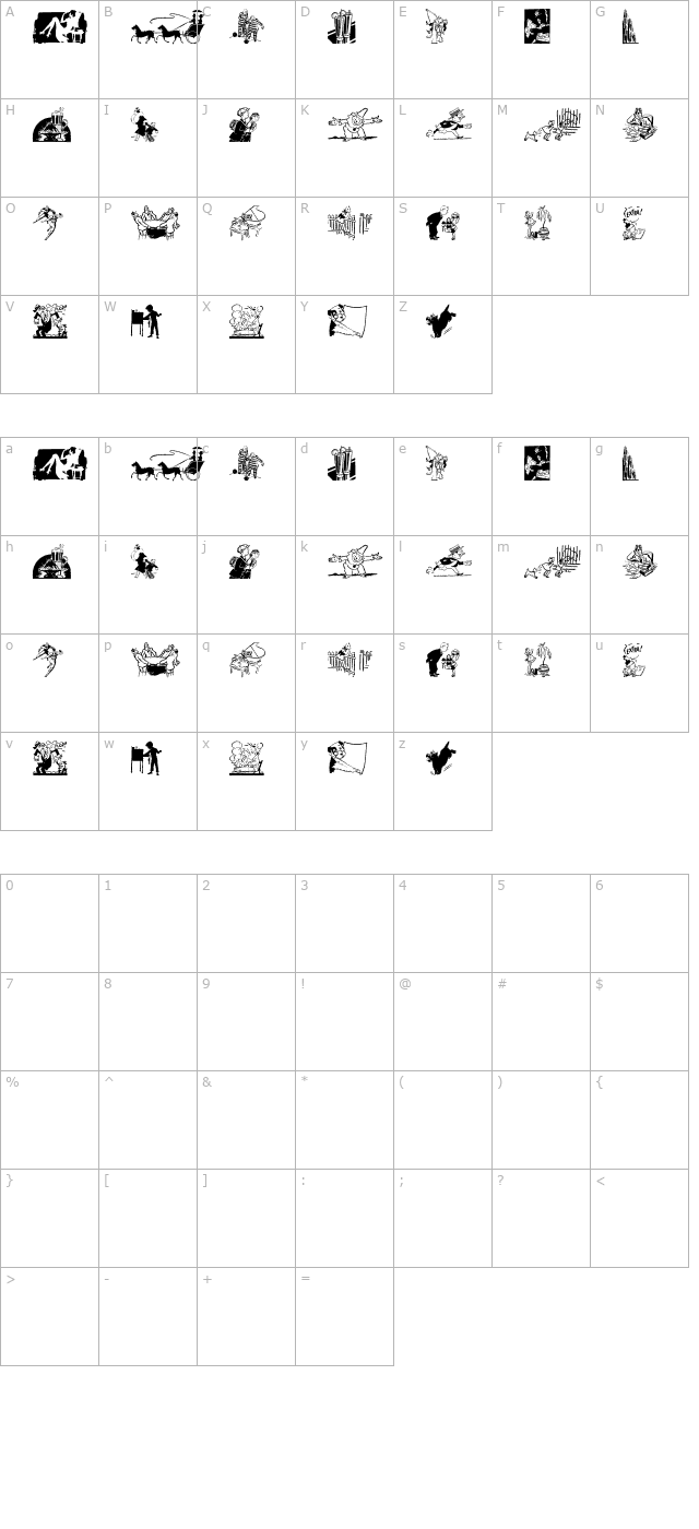 cobb-shinn-stock-cuts-xiii character map