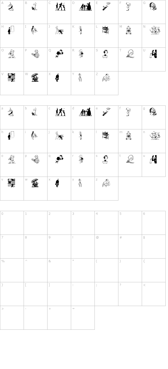 Cobb Shinn Stock Cuts XX character map