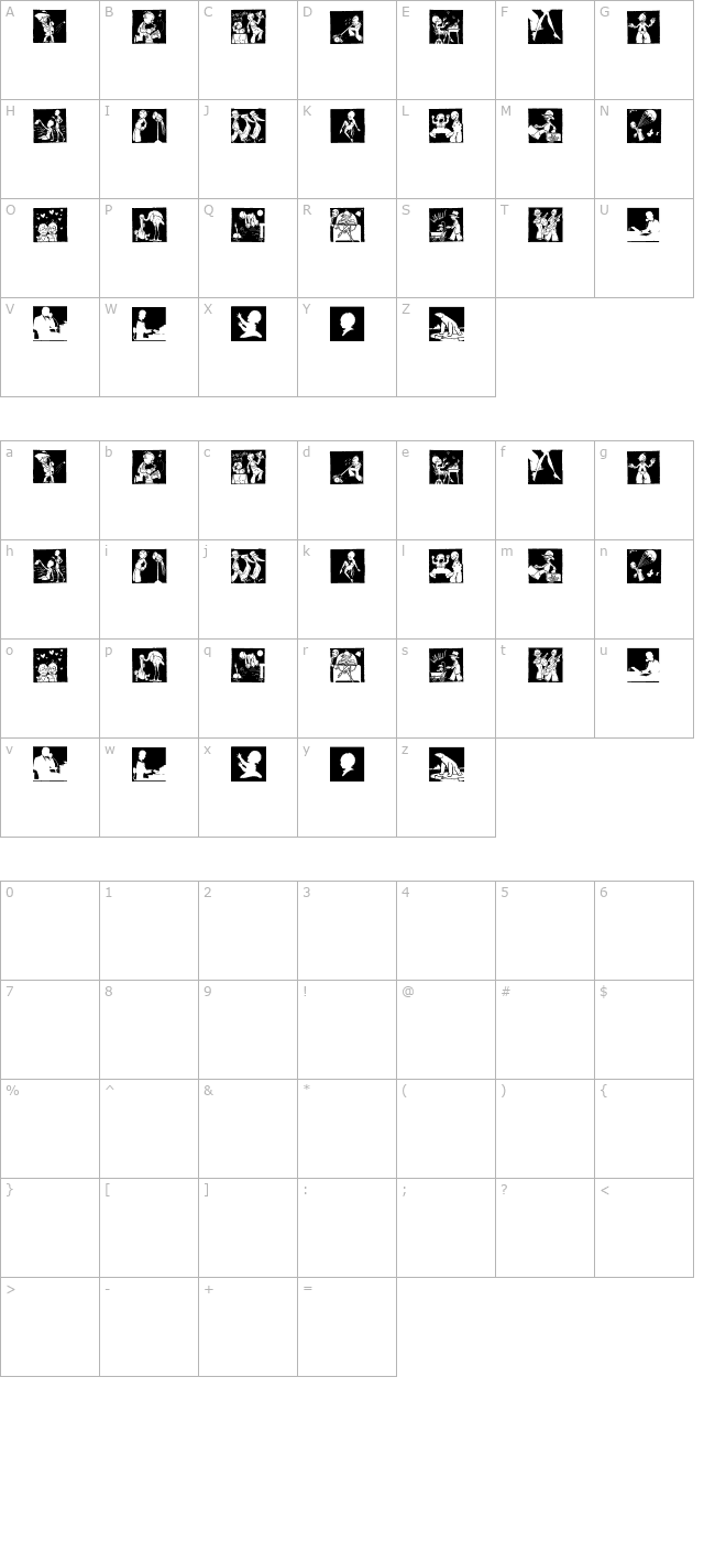 Cobb Shinn Stock Cuts XXII character map