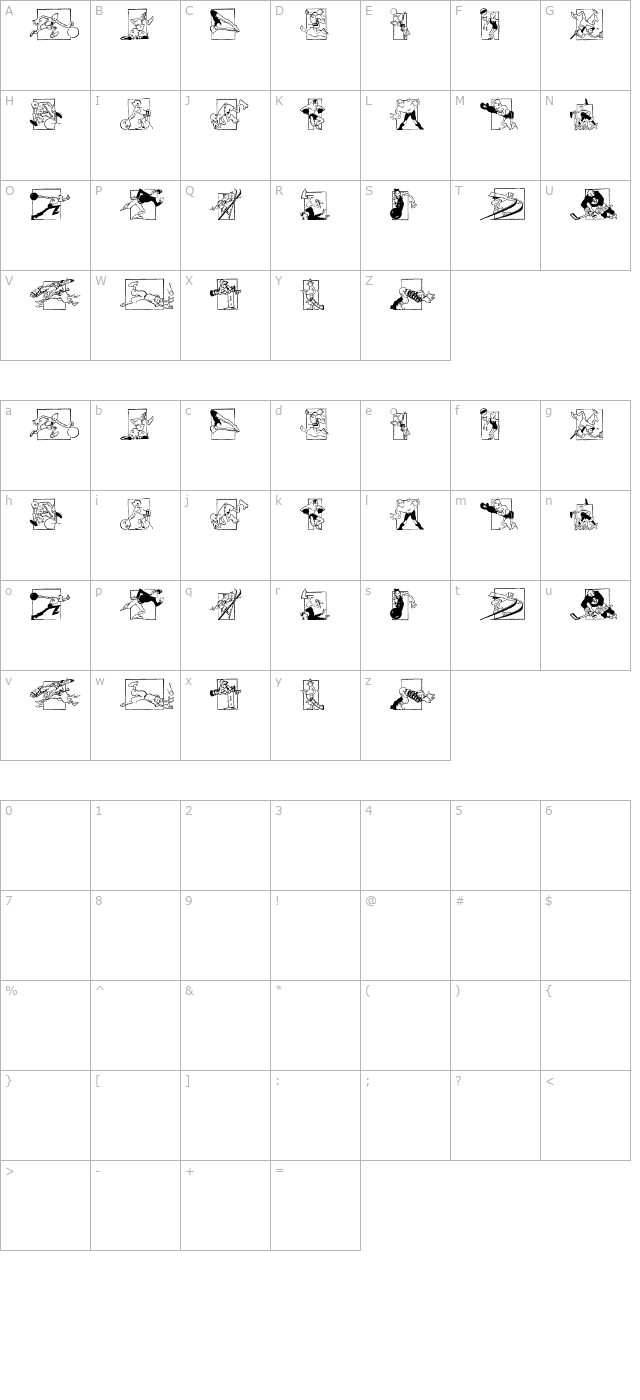 Cobb Shinn Stock Cuts XXIII character map