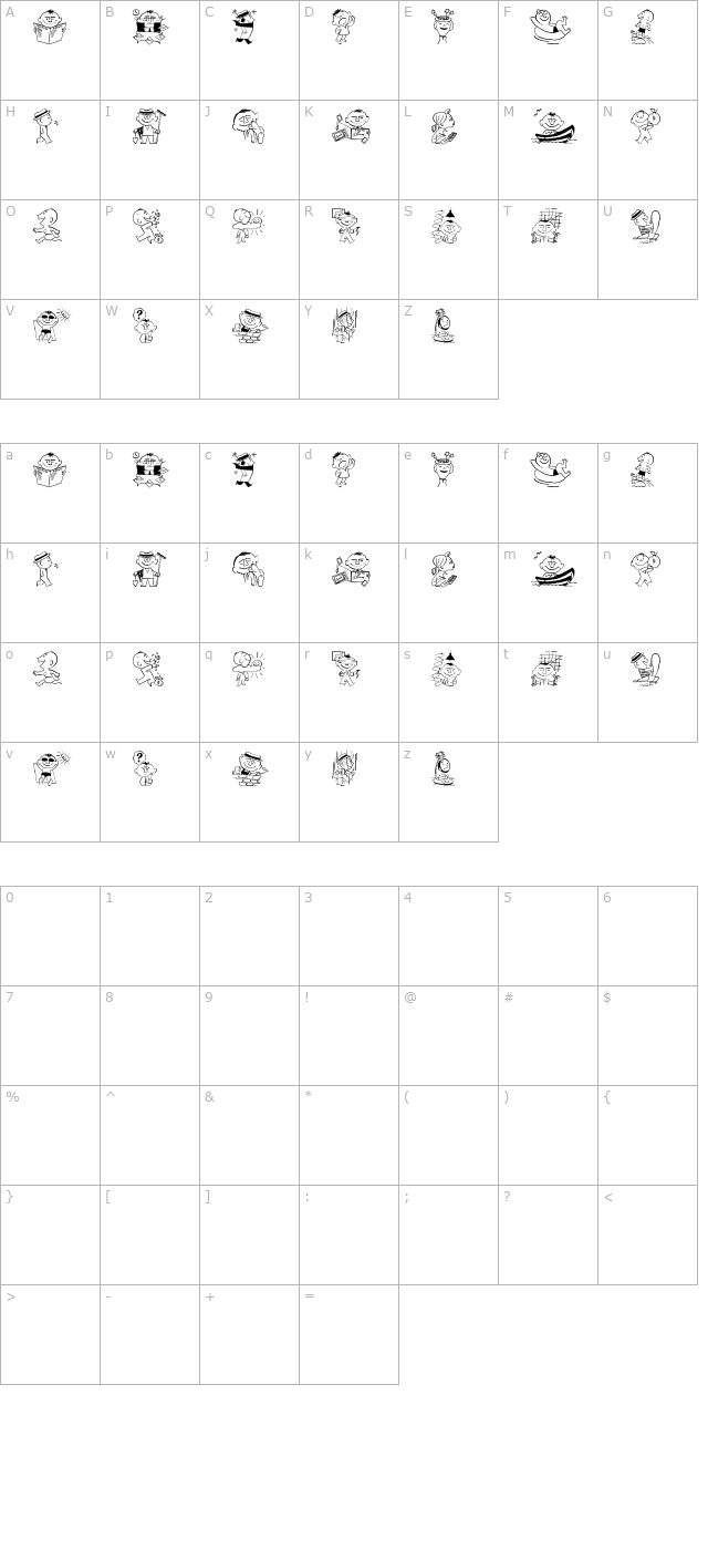 Cobb Shinn Stock Cuts XXIV character map