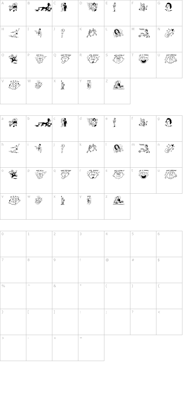 Cobb Shinn Stock Cuts XXVIII character map