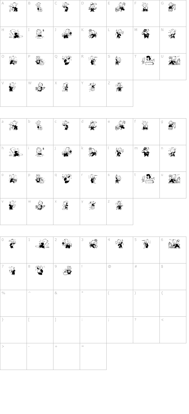 Cobb Shinn Stock Cuts character map