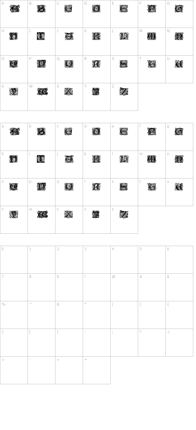 cobleightitlingcaps character map