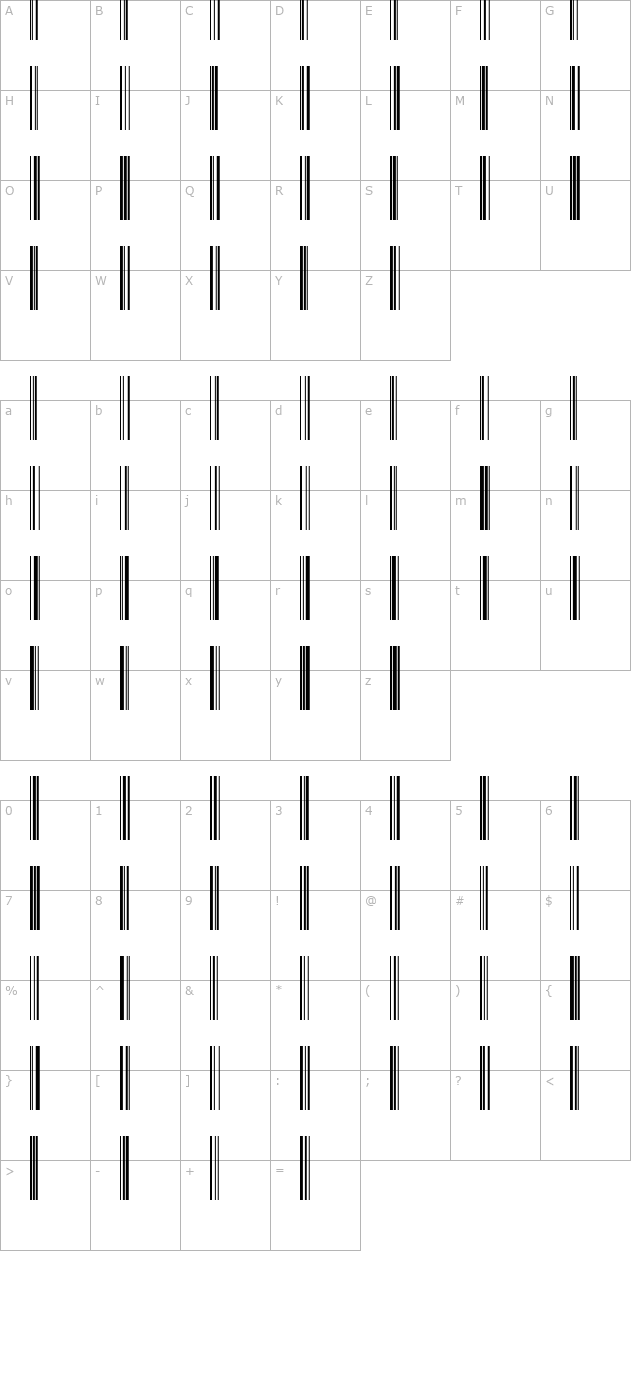 Code-128-DH character map