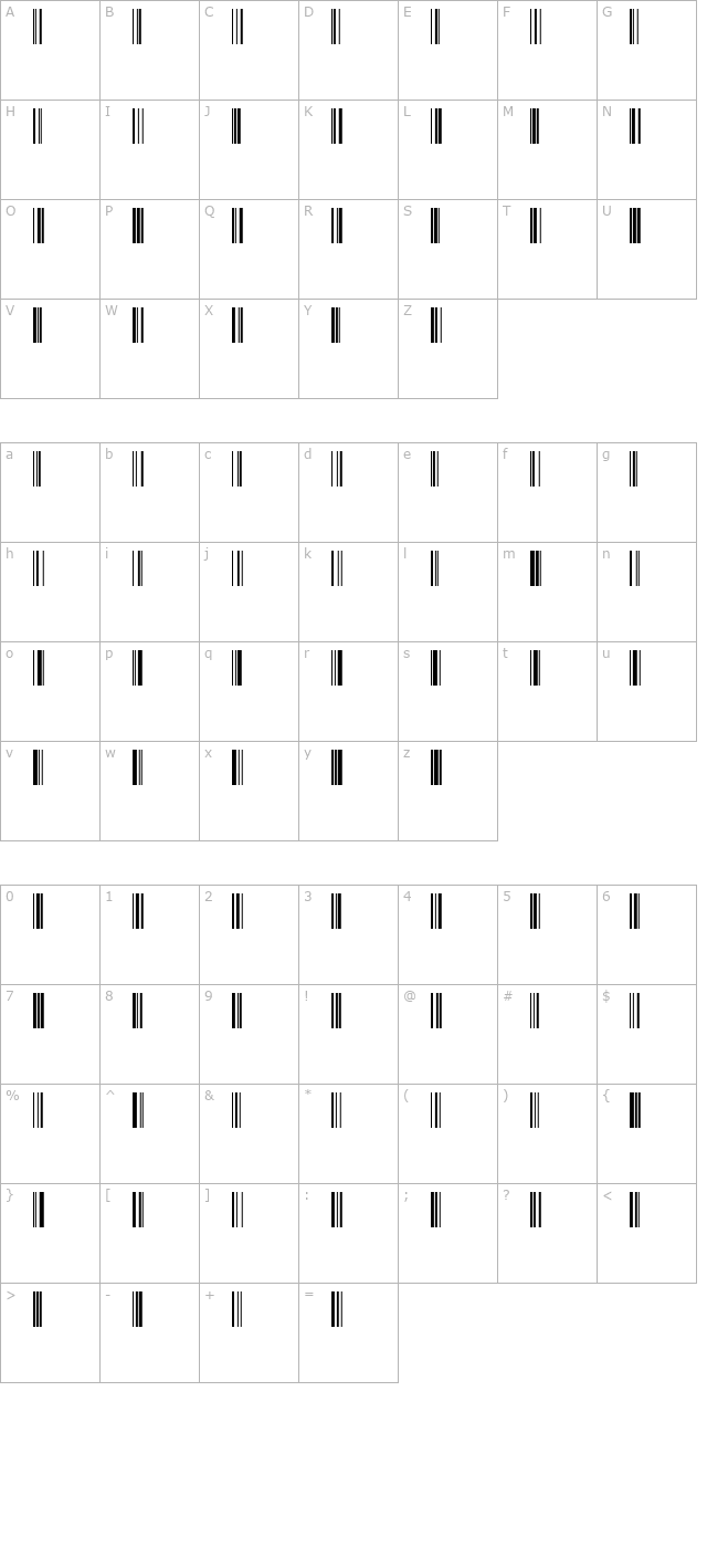 Code-128 character map