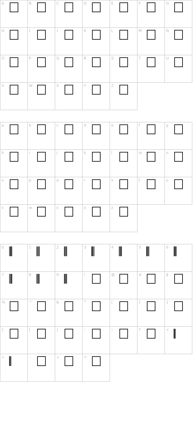 Code-25-Ind character map