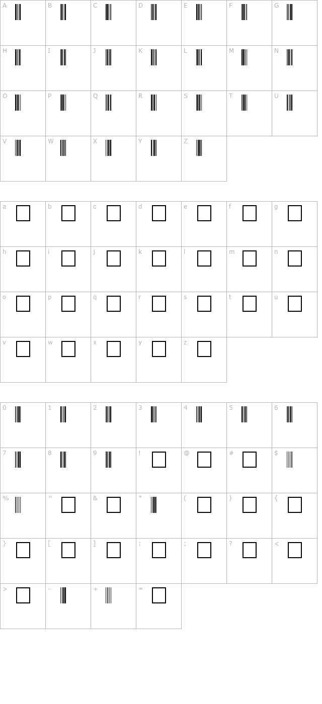 Code-39-25 character map