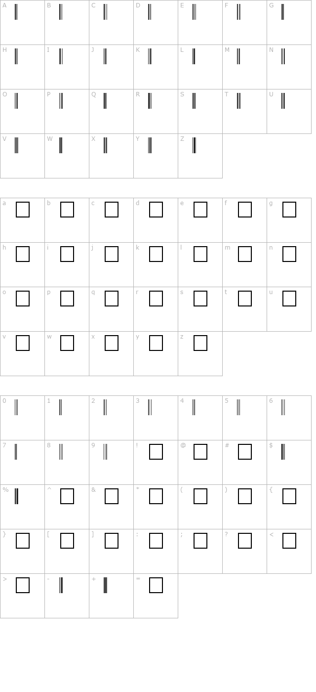 code-93 character map