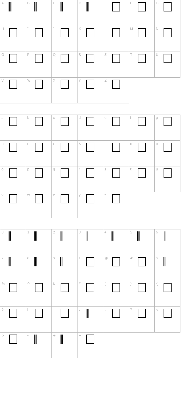 Code-Codabar character map