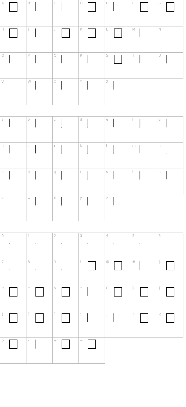 code-ean character map