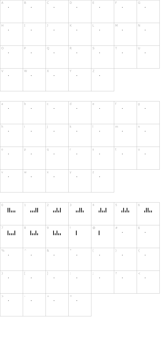 code-usps-regular character map