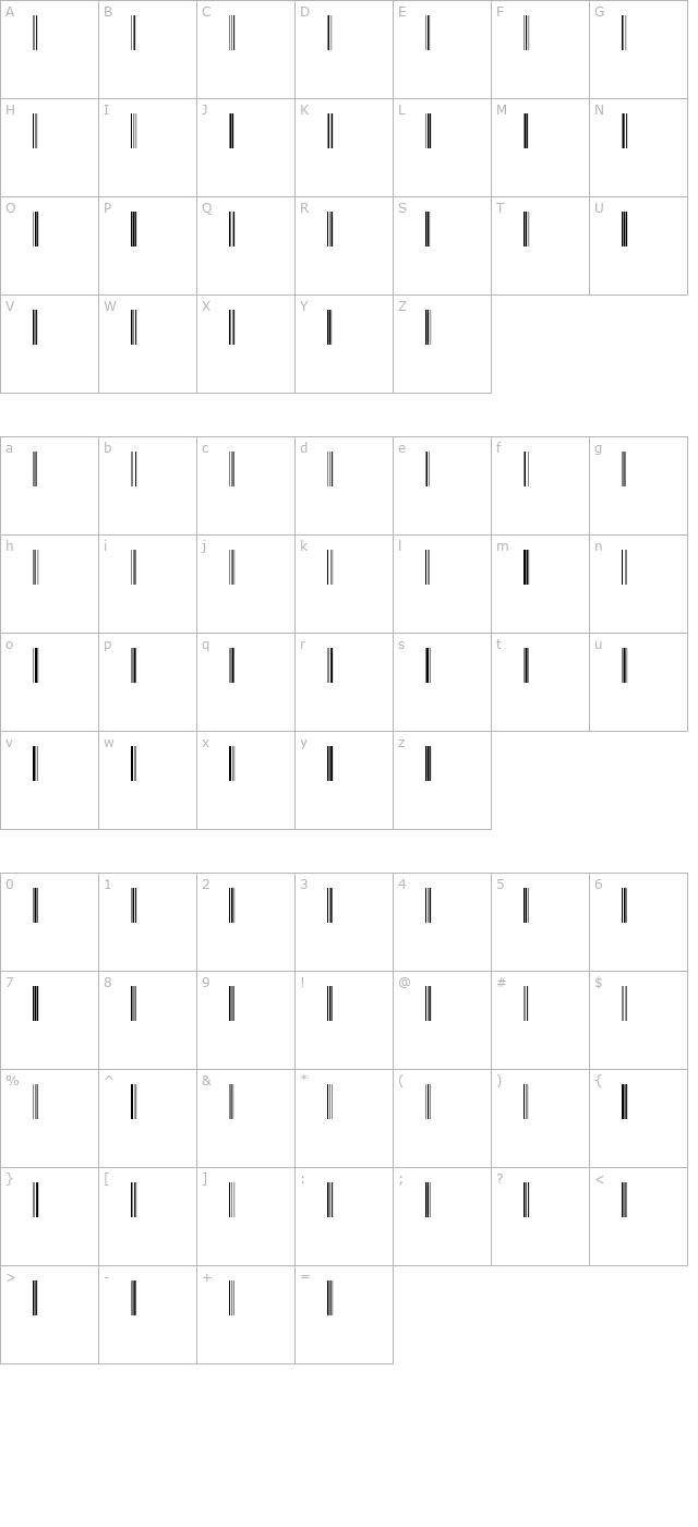 Code128 character map