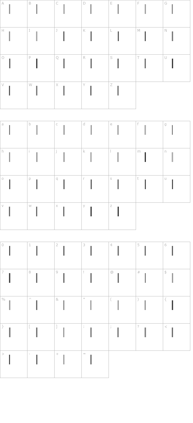 Code128Narrow character map