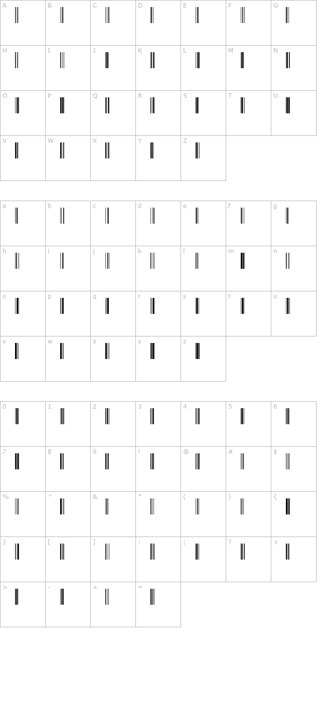 Code128Wide character map