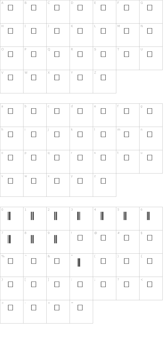 code39-digits character map