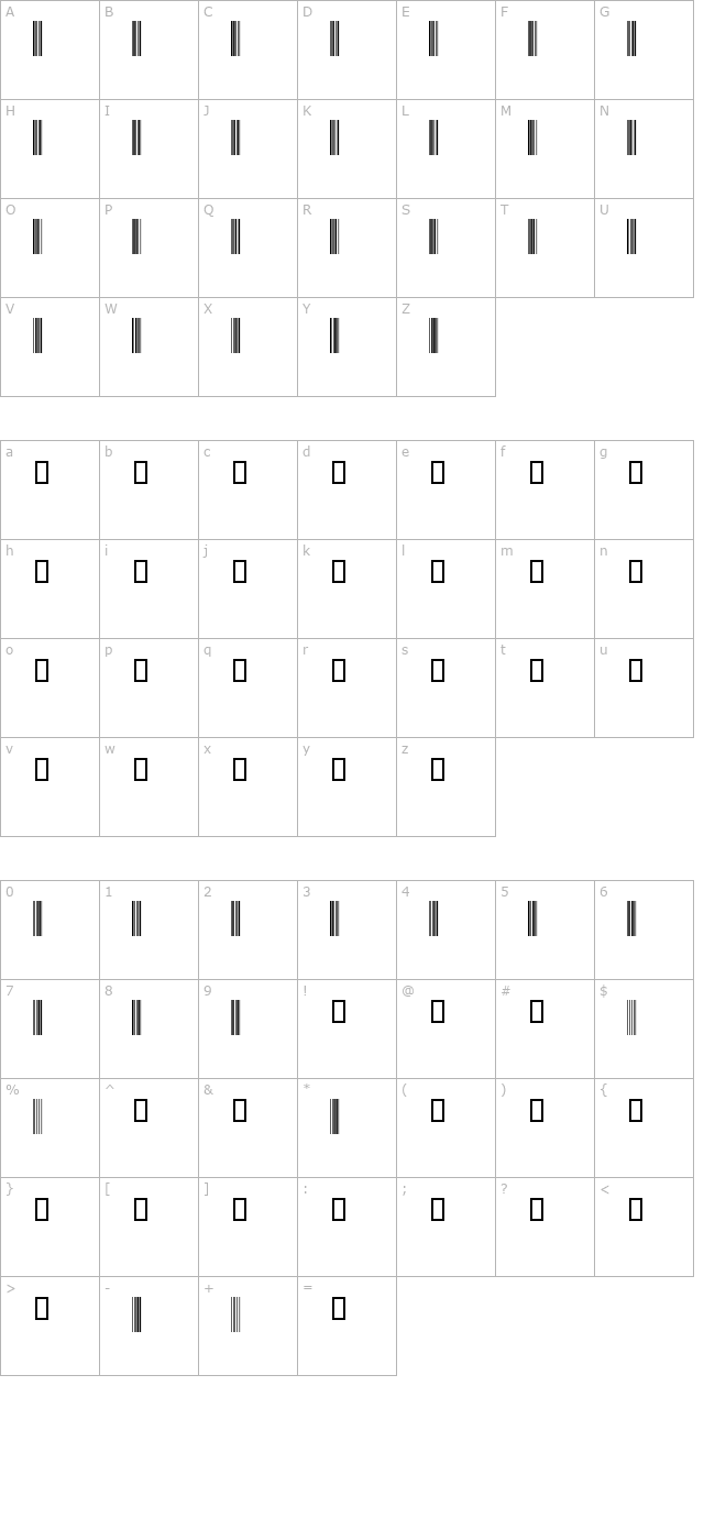 code39oneinch character map