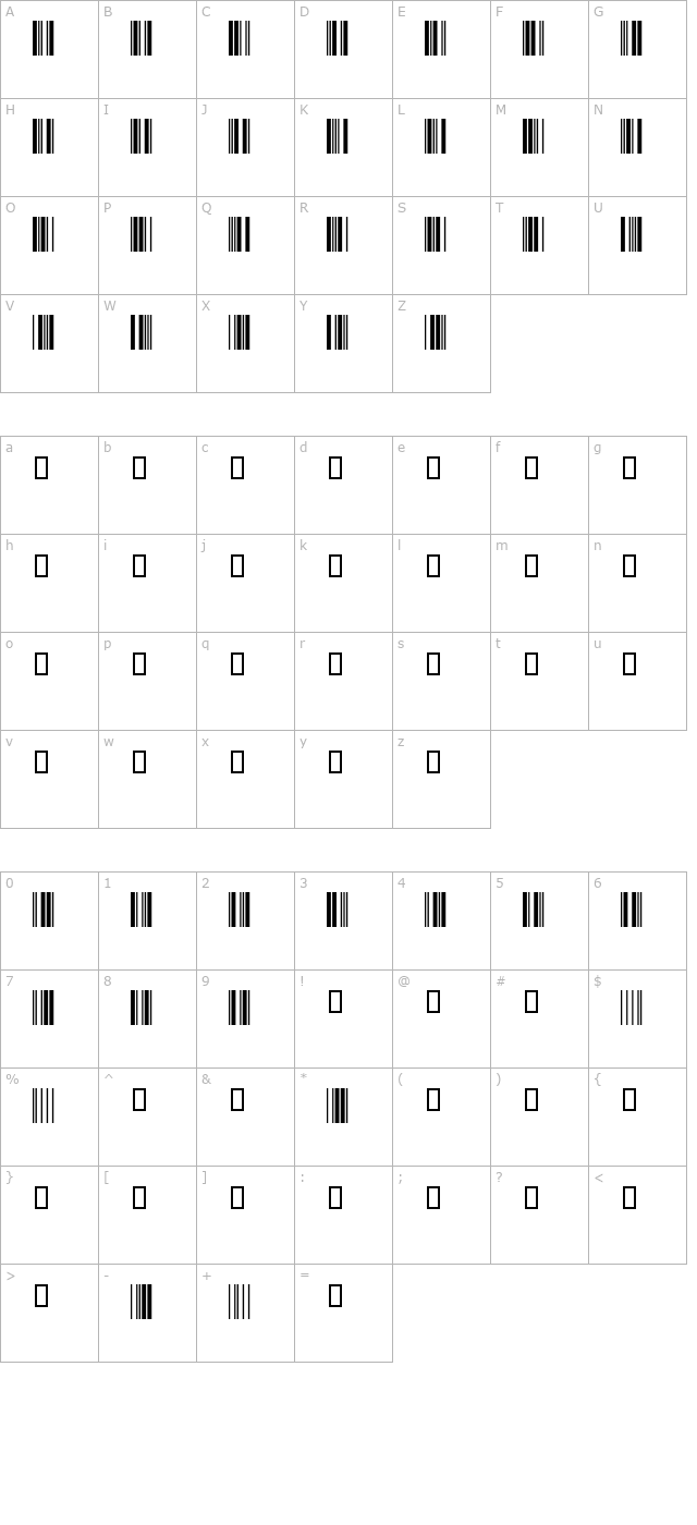 code39wide character map