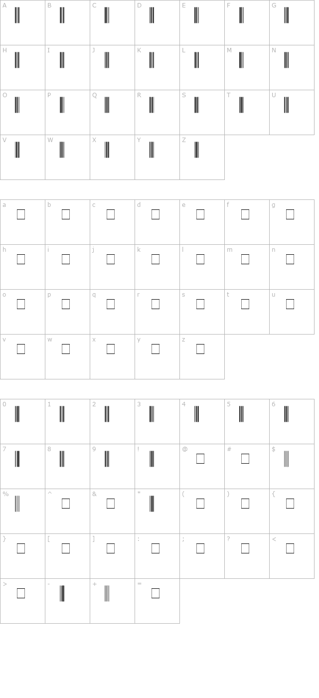 code3of9x1-normal character map