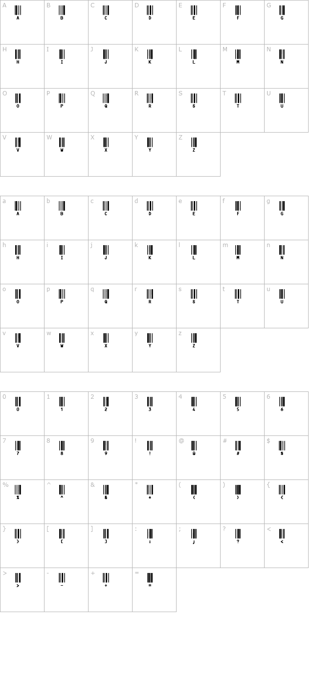 CODE3X R character map