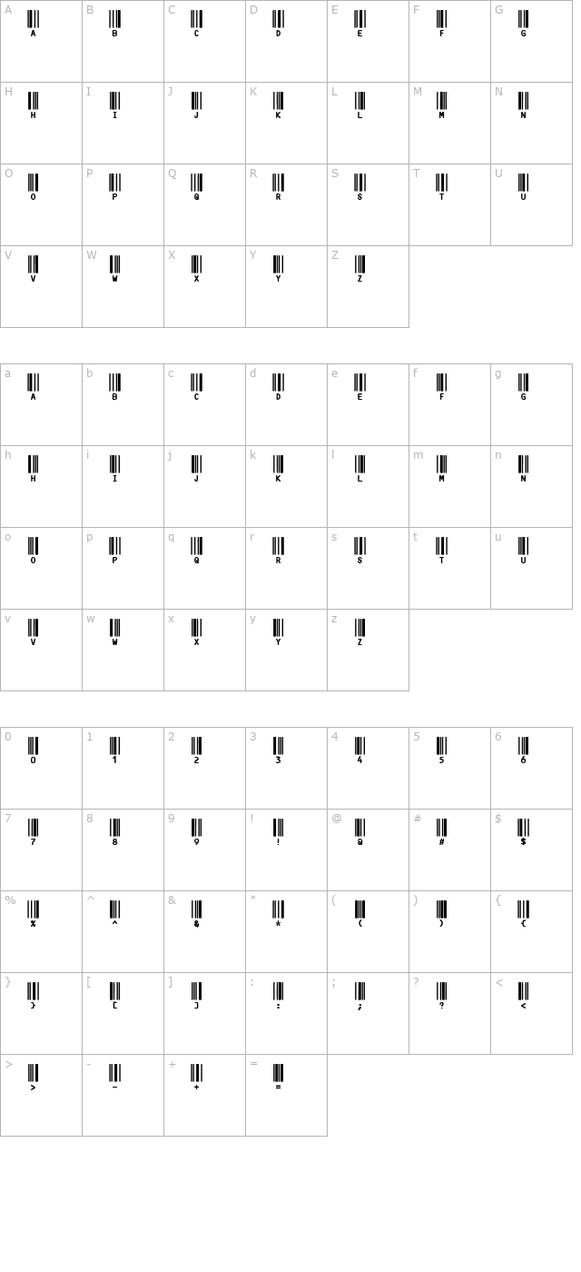 CODE3X character map