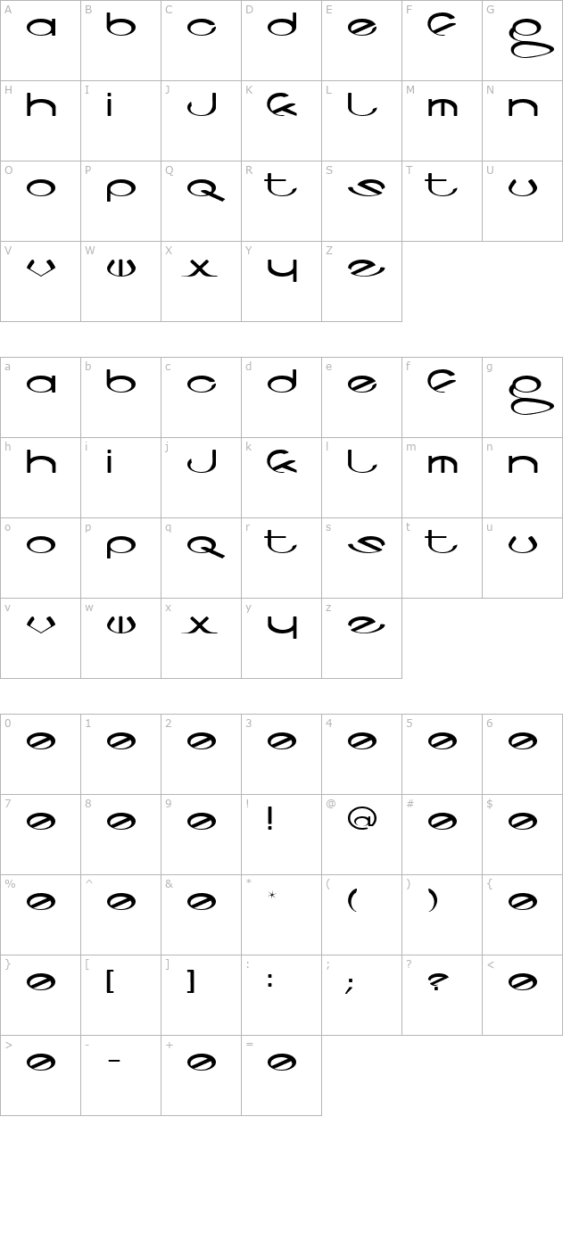 Codeca character map