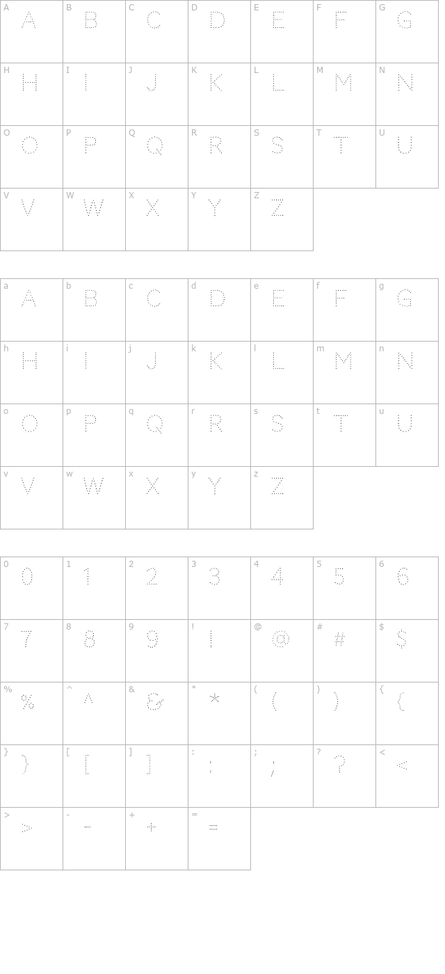 Codystar Light character map