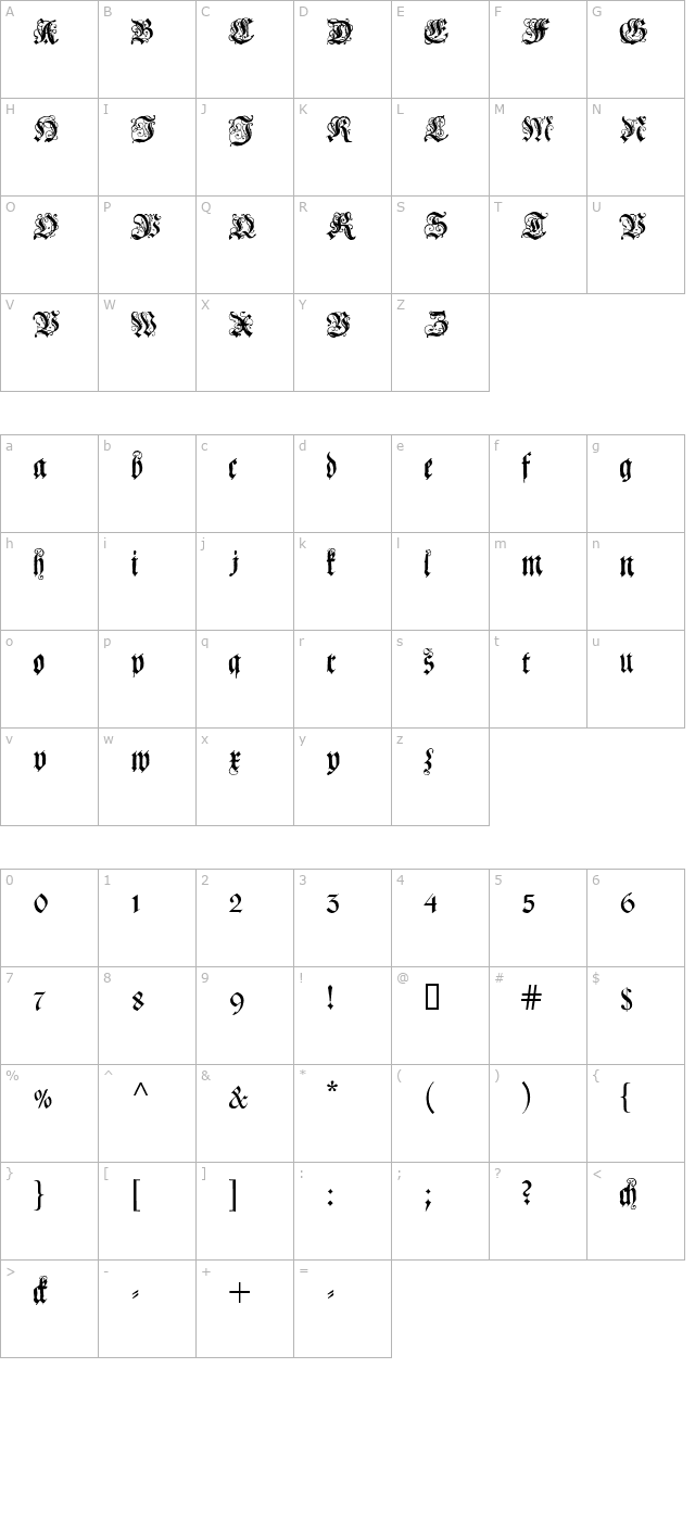 coelnische-current-fraktur character map