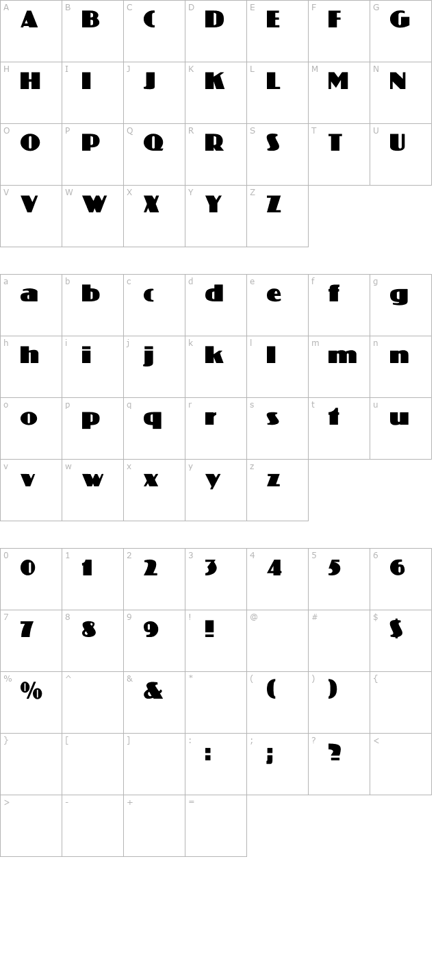 Coliseo-Normal character map