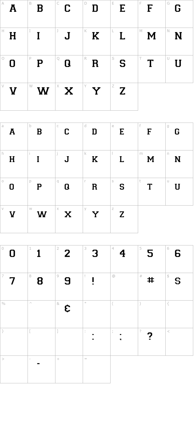 collegiate-insi character map