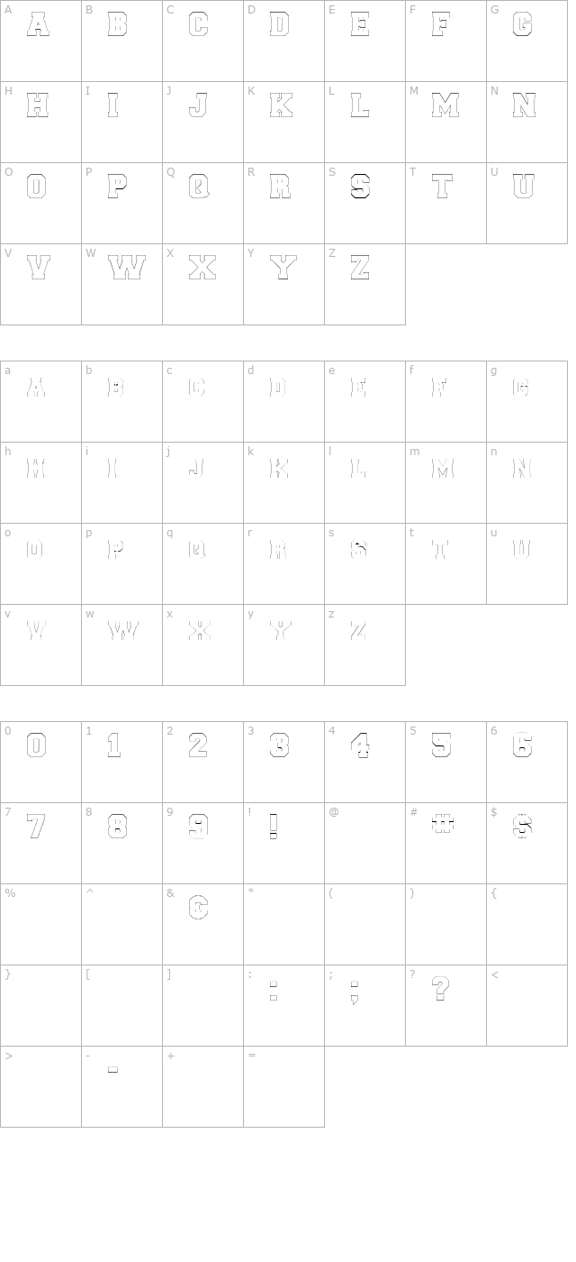 collegiateborderflf character map