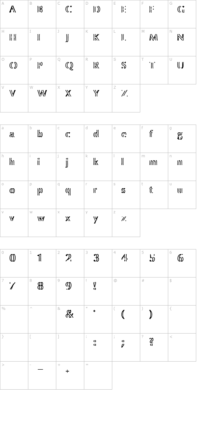 Colour Brush character map