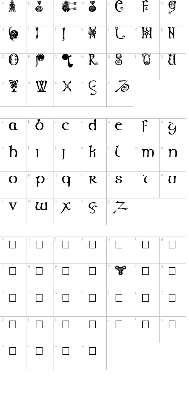 Columba Regular character map