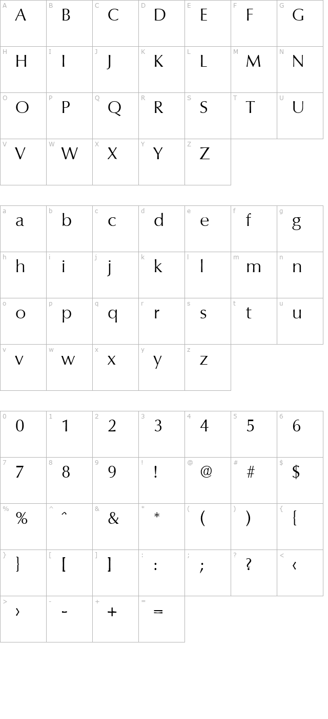 columbia-serial-light character map