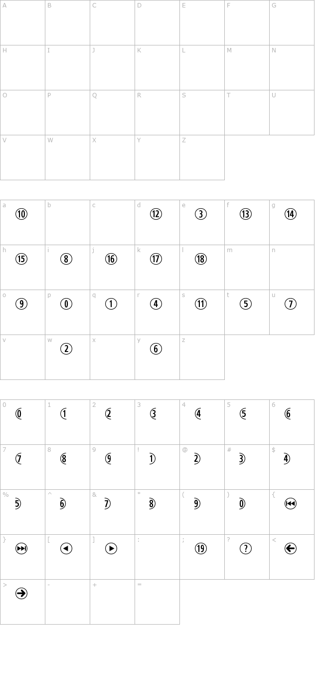 combinumerals character map