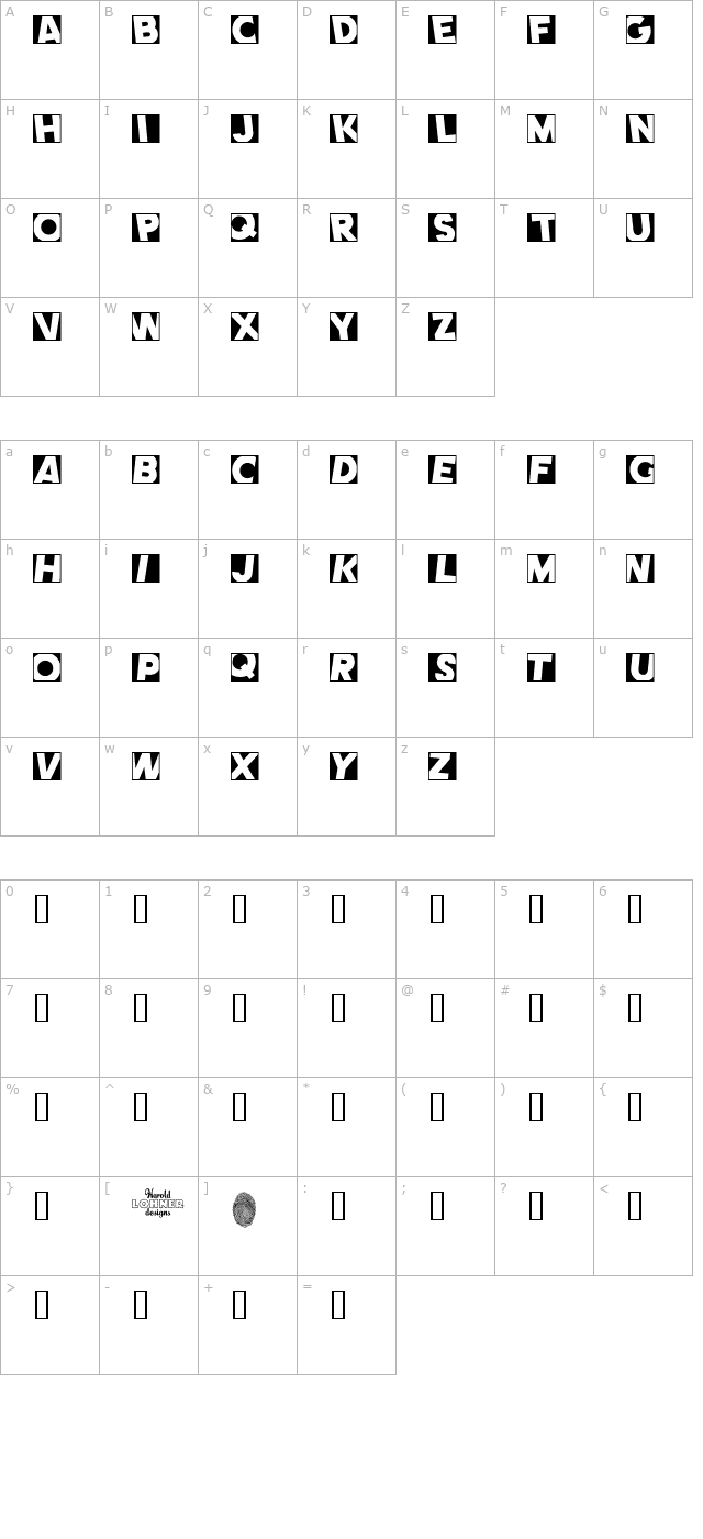 Comet Negative character map