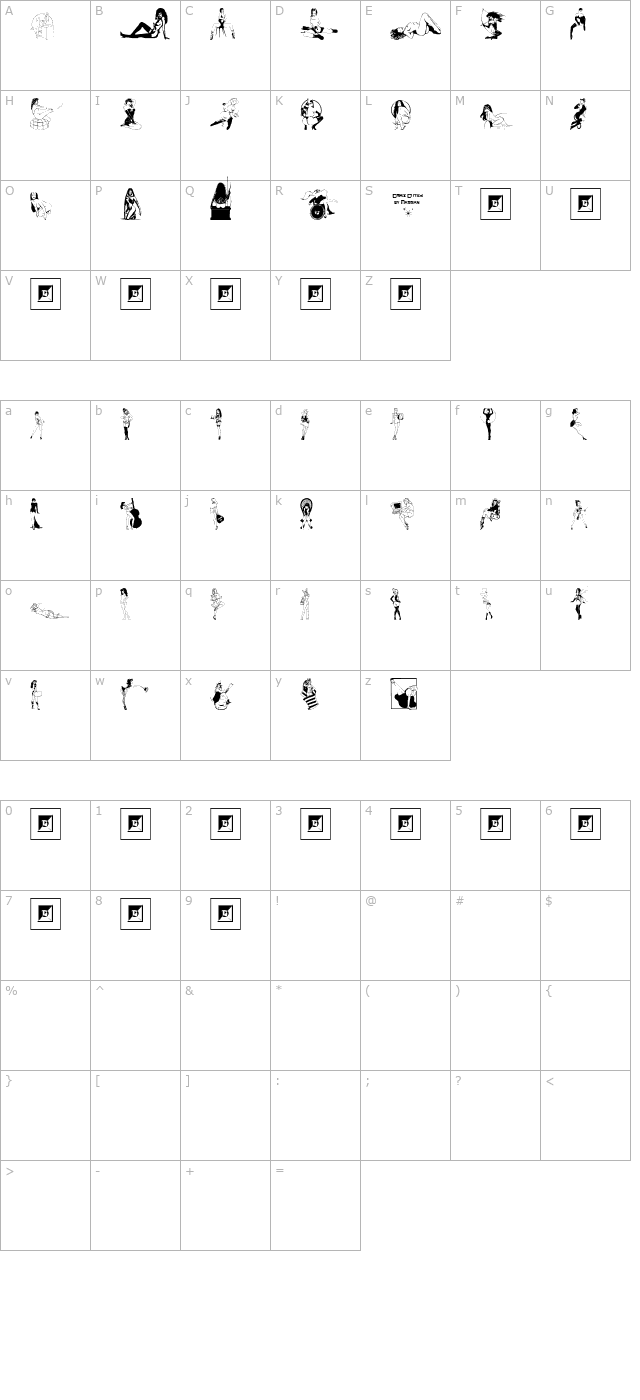 Comix Cuties character map