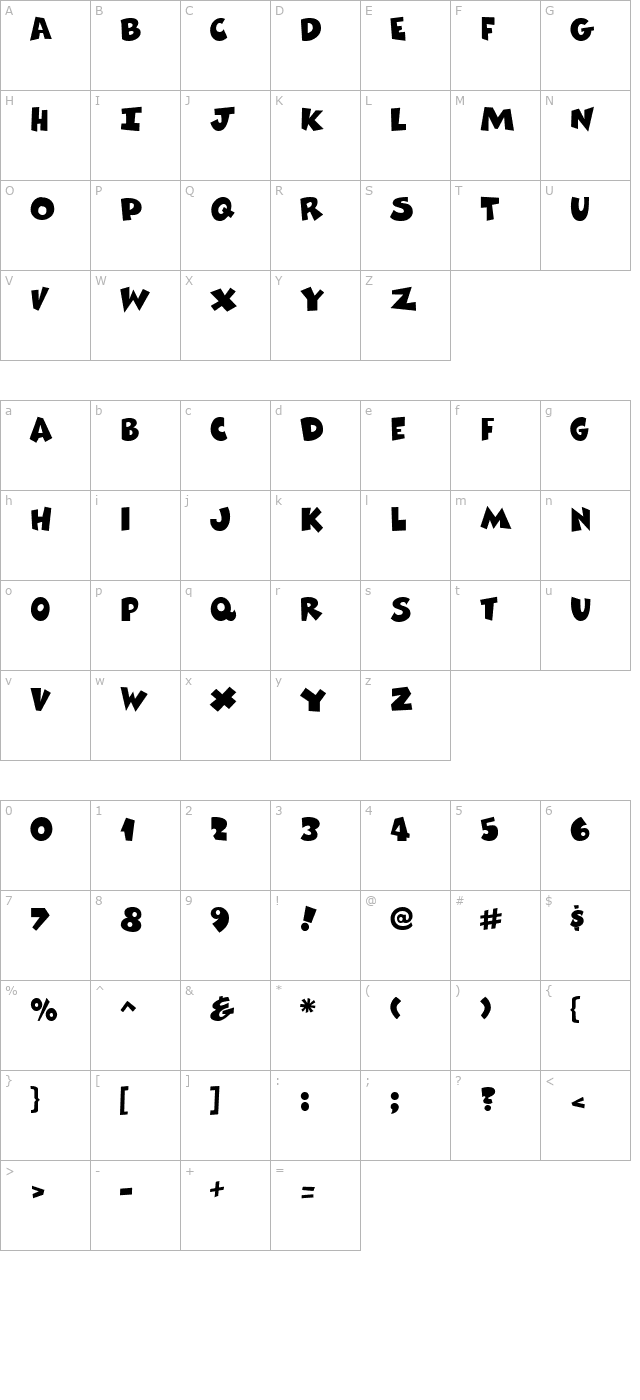 ComixHeavy Regular character map