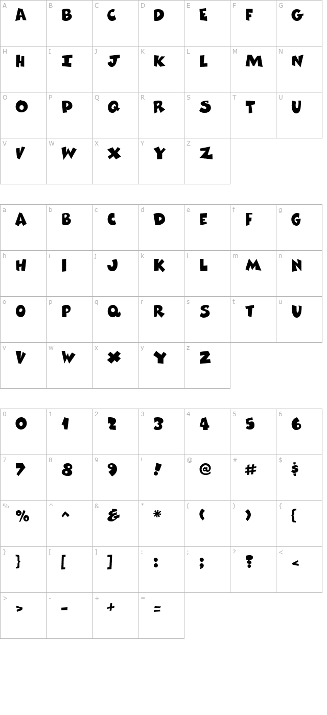 comixheavy character map