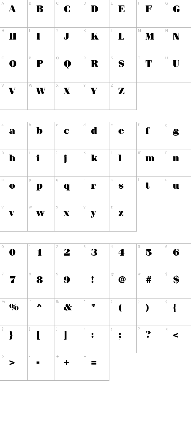 Compendium Black SSi Black character map