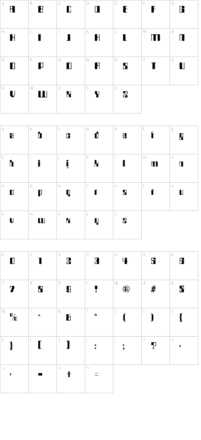 Compstyle Regular character map