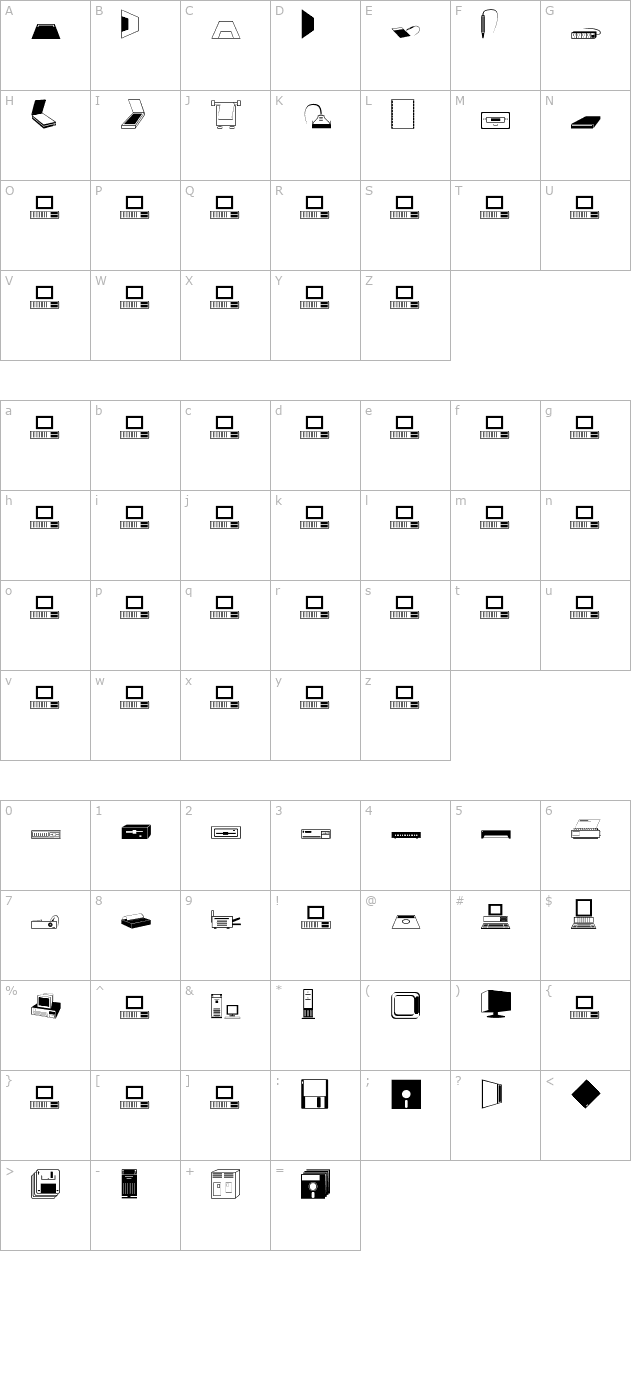 computers character map