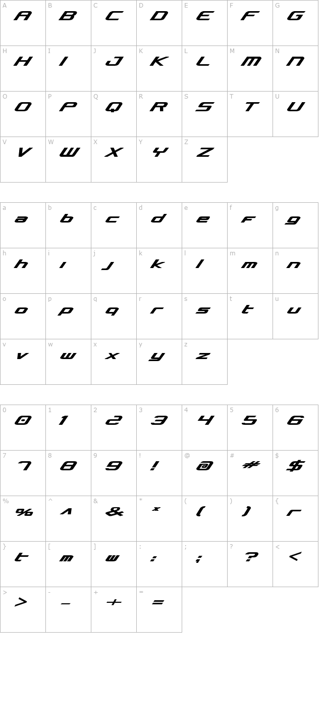 concielian-bold character map