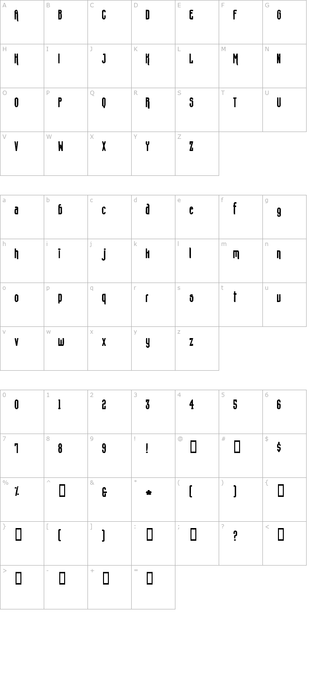 concrete-shoes character map