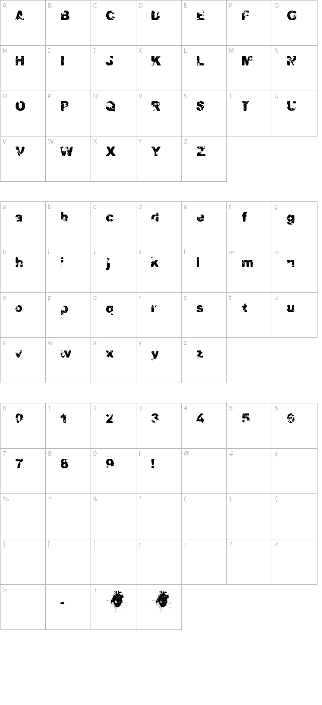 Condemnation character map