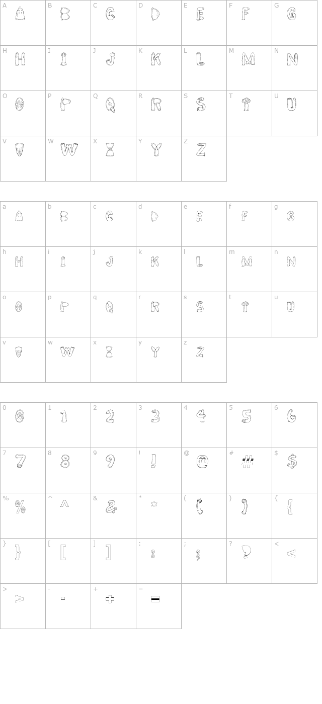 condom-font character map