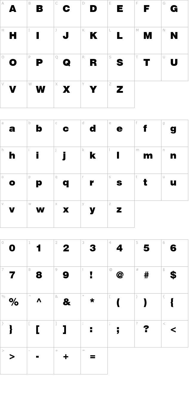 Context Black SSi Black character map