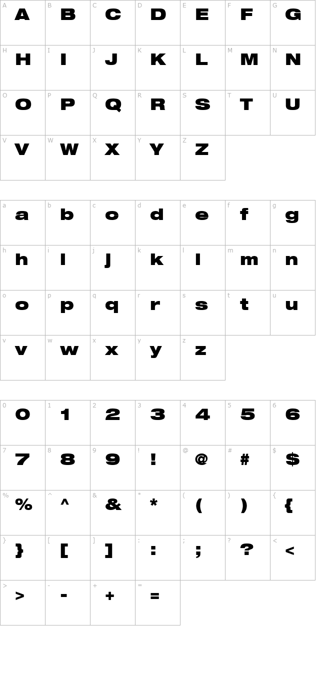 Context Reprise BlackExp SSi Bold character map